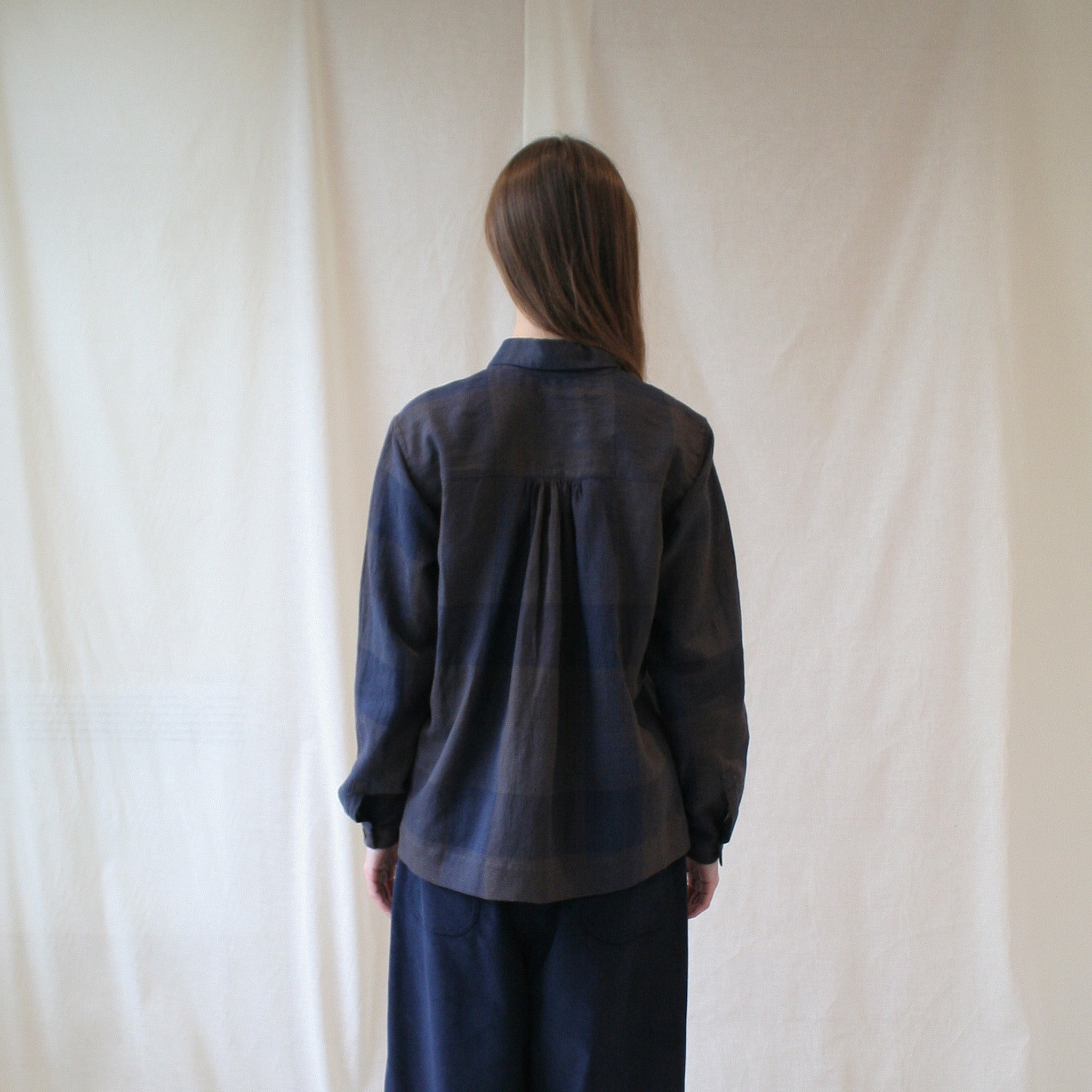 Painter smock - cotton/linen check