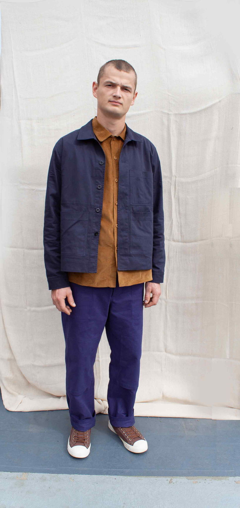 The Everyday jacket in brushed cotton twill - soft navy