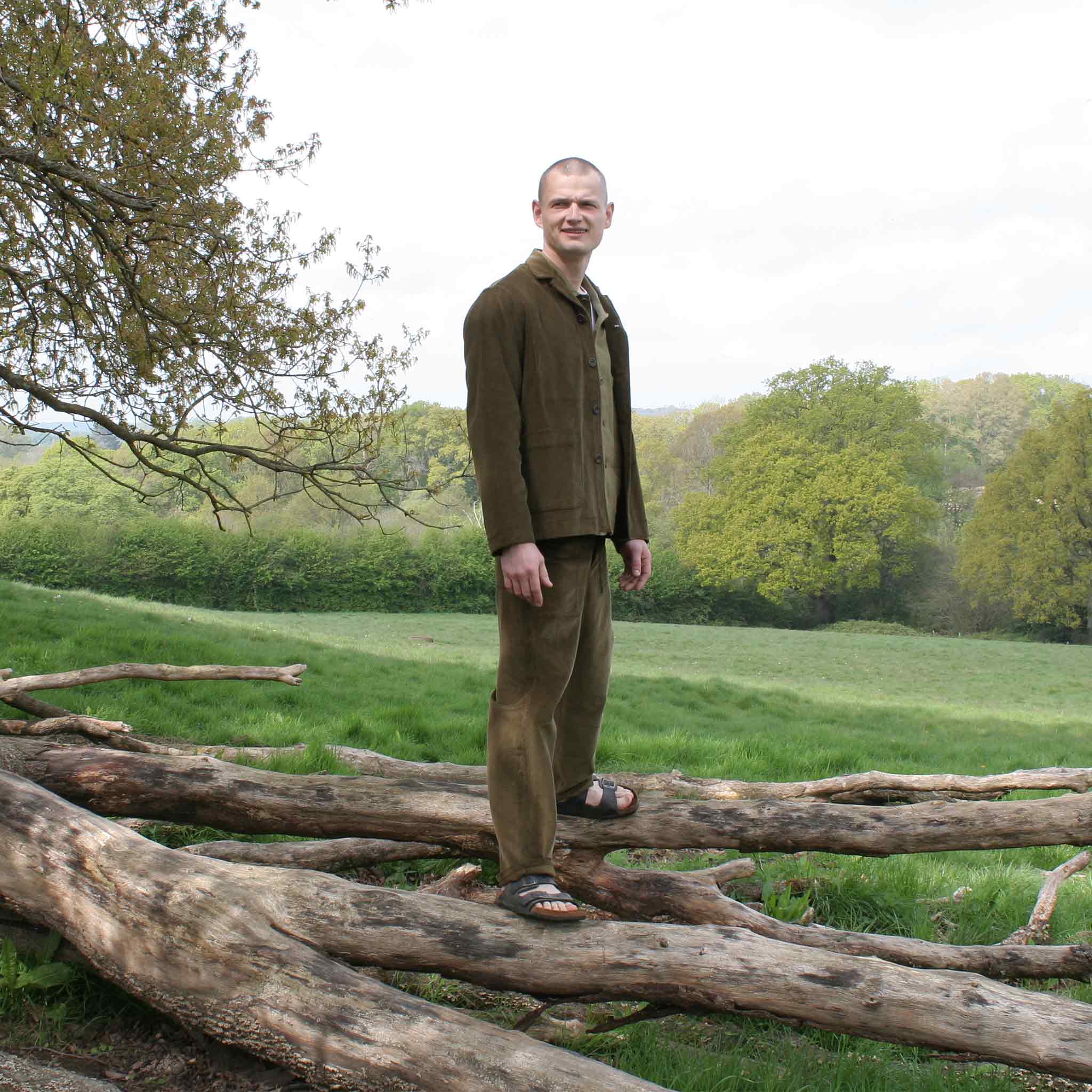 Rever chore jacket in olive cord