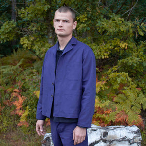 Revere chore jacket in brushed cotton twill -Indigo