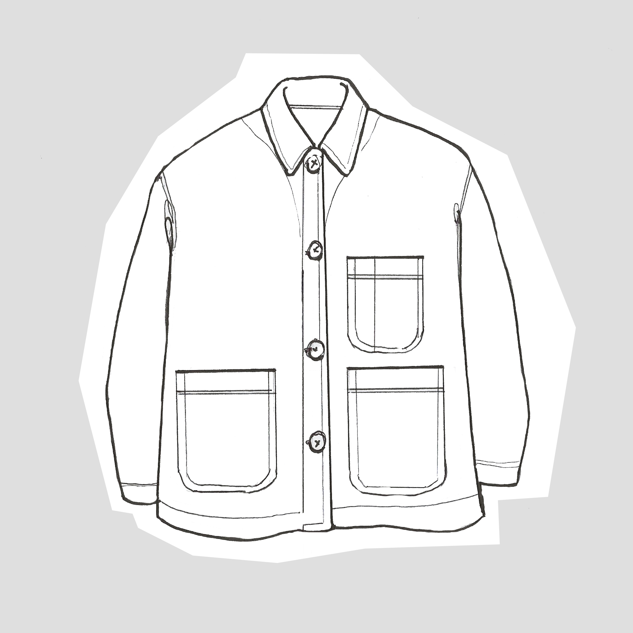 Simple chore jacket soft navy twill