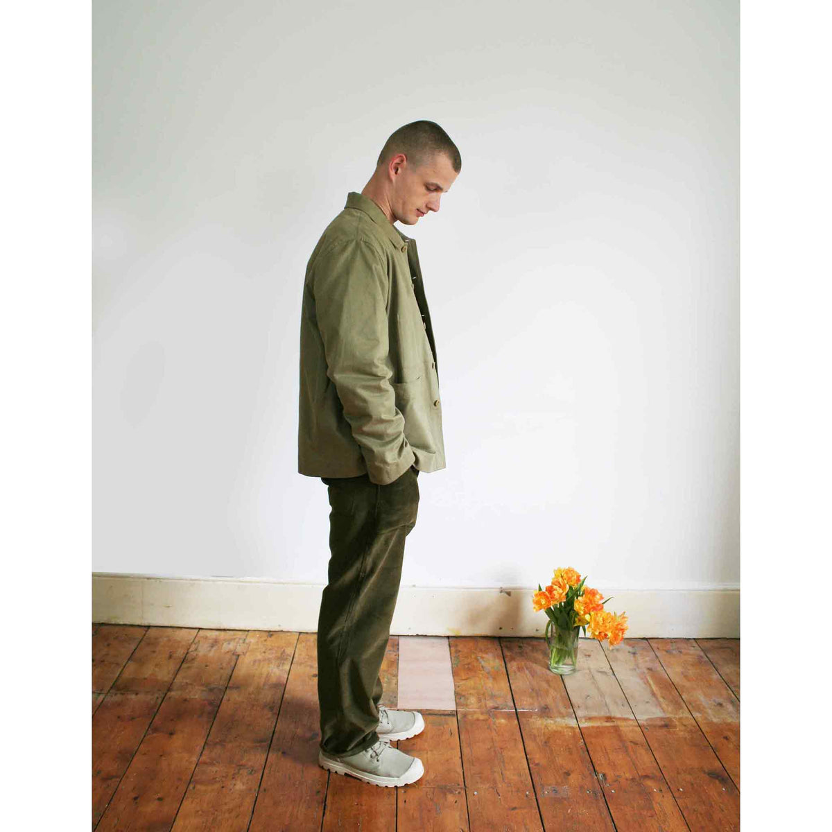 Chore trousers olive cotton corduroy