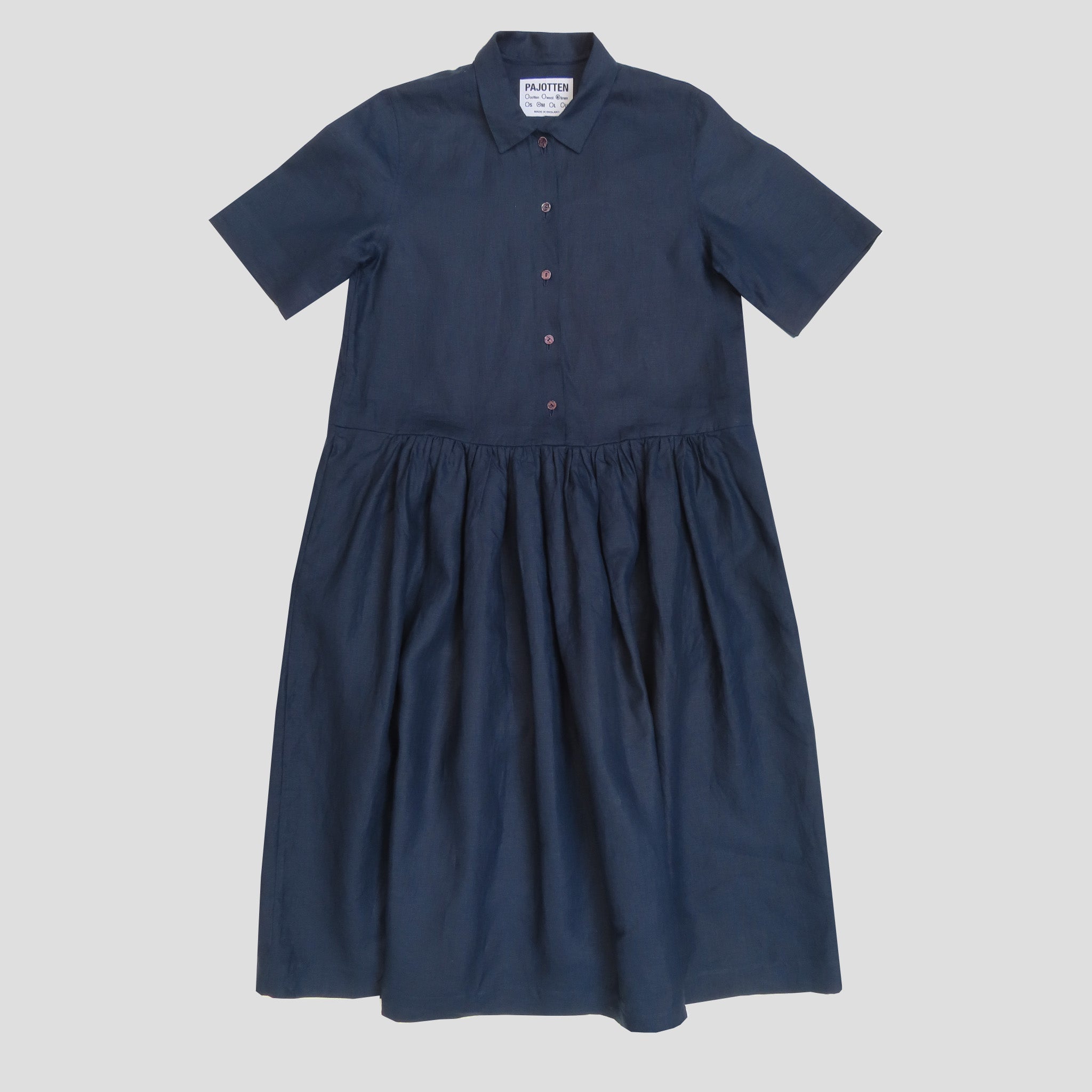 Short Sleeved Field Dress deadbolt linen - Blue