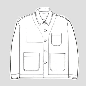 Traditional chore jacket in a brushed cotton canvas - Indigo