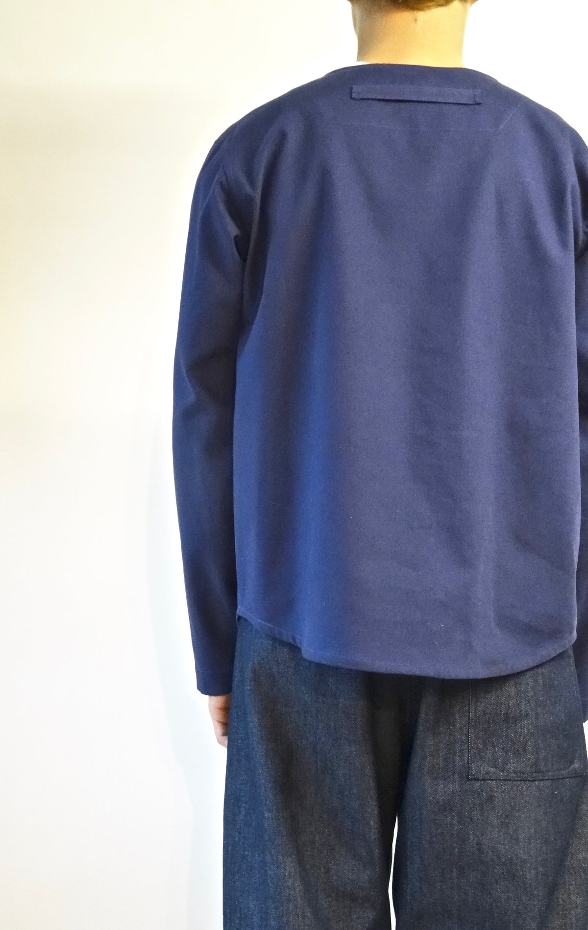 menswear blue cotton artists top
