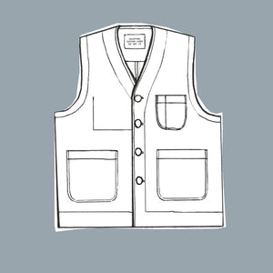 Waistcoat UK woven cotton canvas - Rust