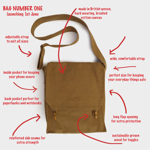 Bag number 001 tan cotton canvas