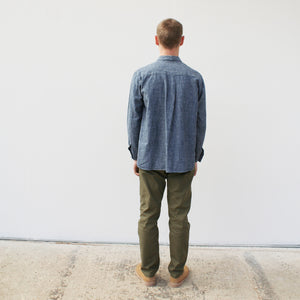 Workers shirt - cotton/hemp - blue