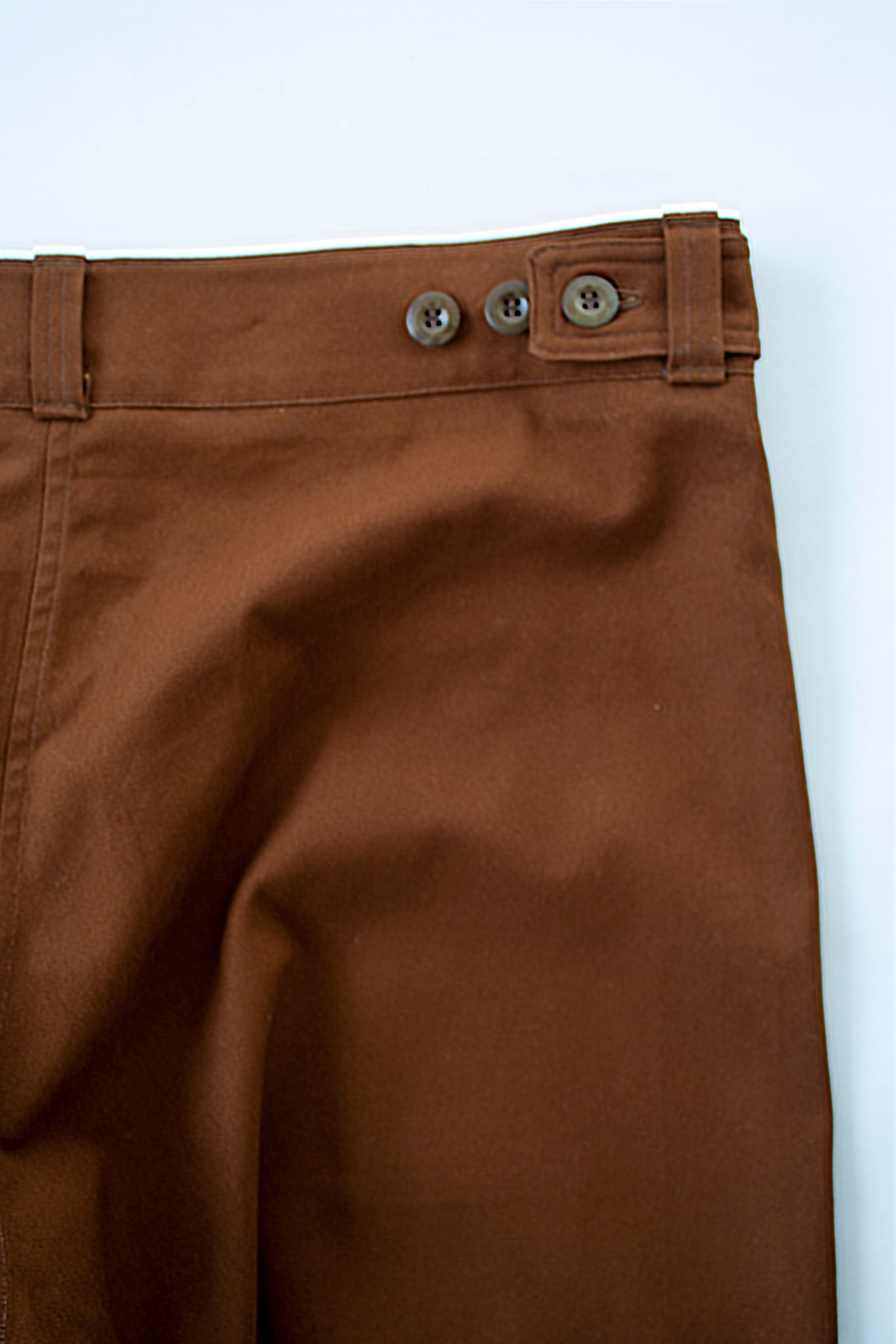 back detail of rust menswear chore trousers
