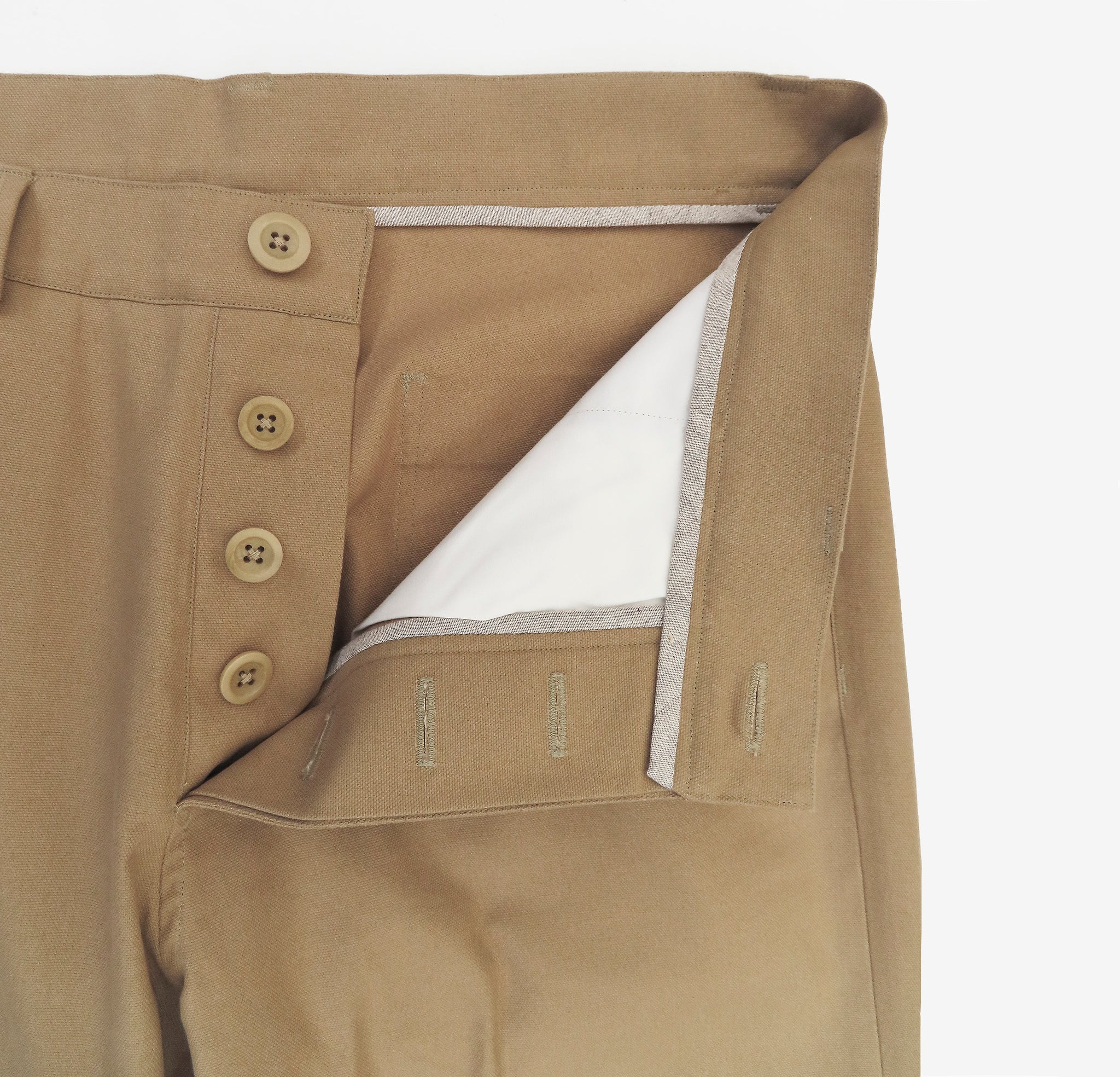 Architect  trousers in tan cotton canvas