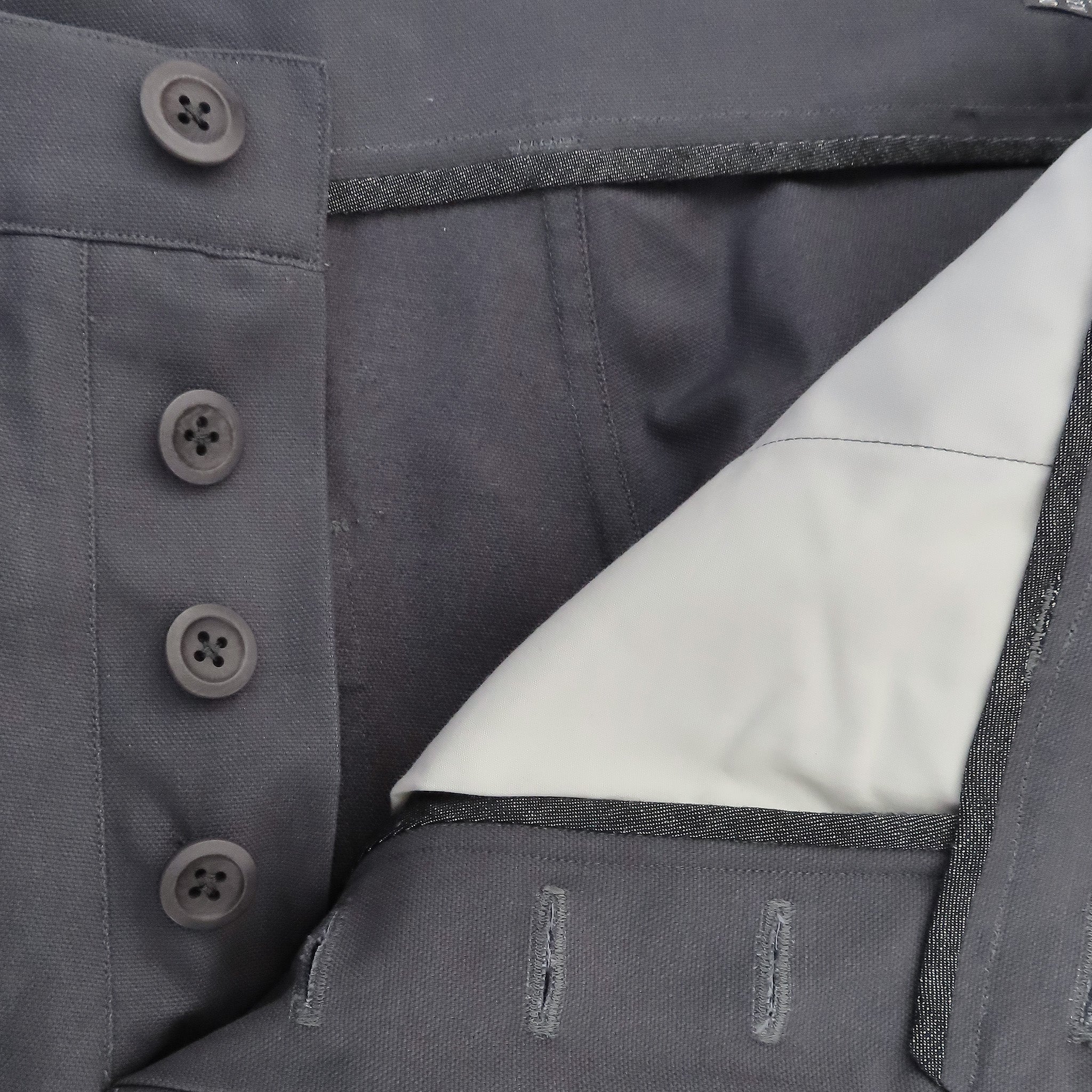 Architect trousers in grey cotton canvas