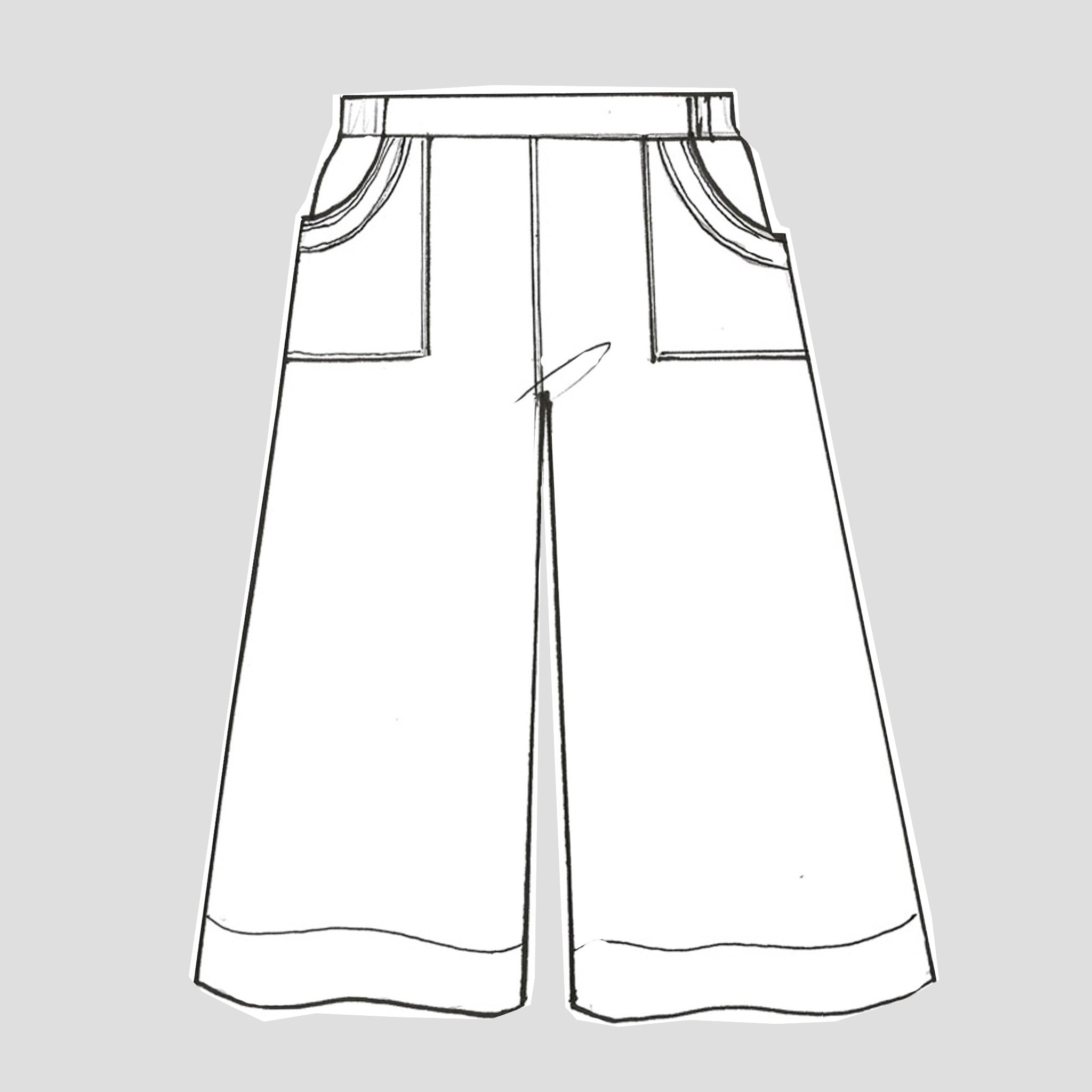 Elasticated waist trouser in hemp/cotton - Blue