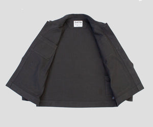 Traditional chore jacket in organic cotton twill -Dark grey