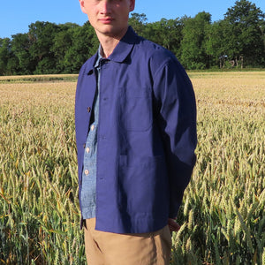 Traditional chore jacket in a brushed cotton canvas - Indigo