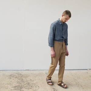 Architect  trousers in tan cotton canvas