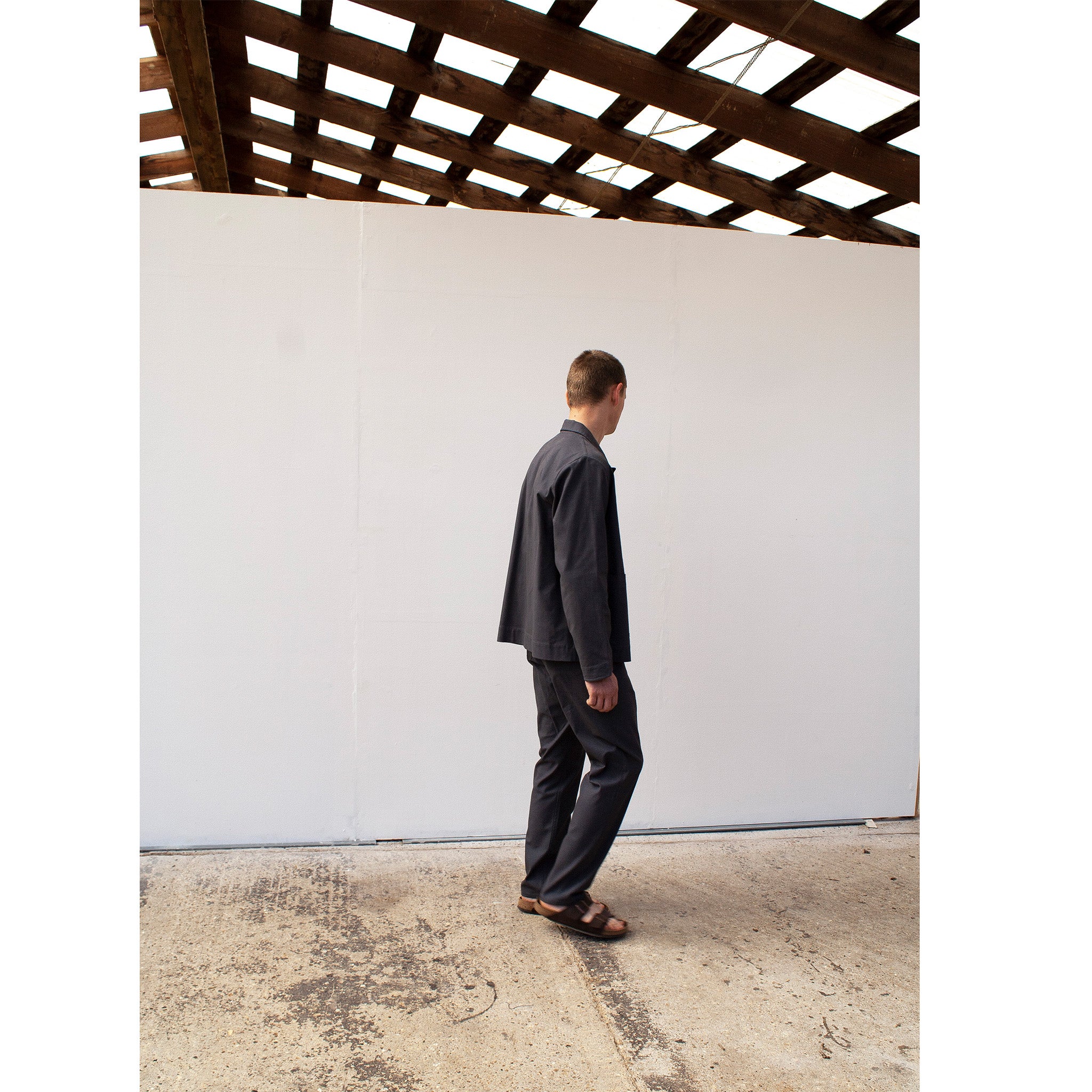 Architect trousers in grey cotton canvas