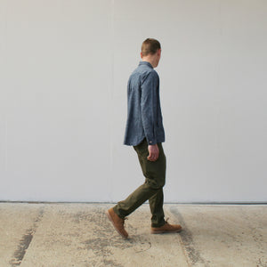 Workers shirt - cotton/hemp - blue