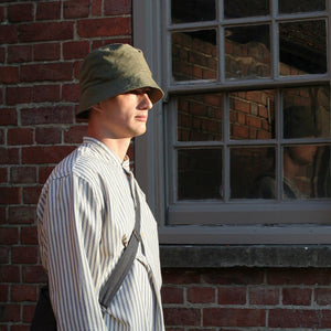 Bucket Hat cotton canvas sage and tan