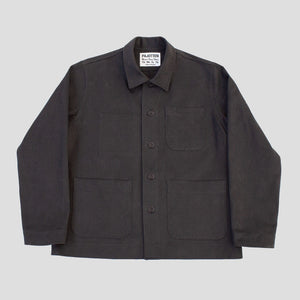 Traditional chore jacket in organic cotton twill -Dark grey