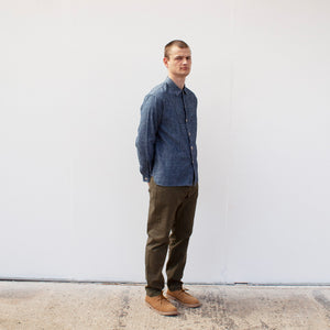 Workers shirt - cotton/hemp - blue